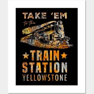 Hybrid Apparel - Yellowstone - Take 'Em to The Train Station - Men's Short Sleeve Graphic T-Shirt Posters and Art